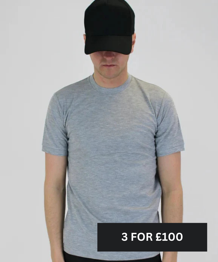 White Threads Plain Lightweight Premium T-Shirt - Marl Grey